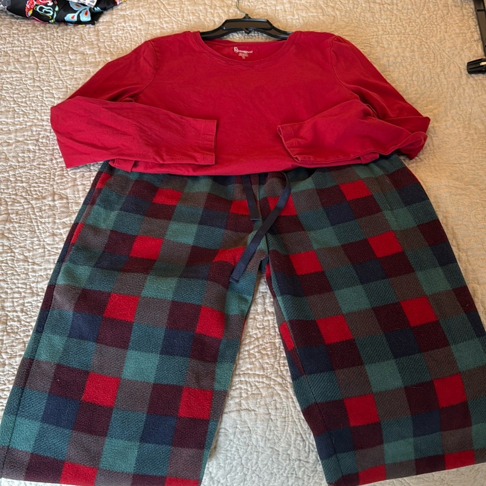 Pajama-gram Christmas’s plaid Pj’s woman’s size Large. Worn only a few timess